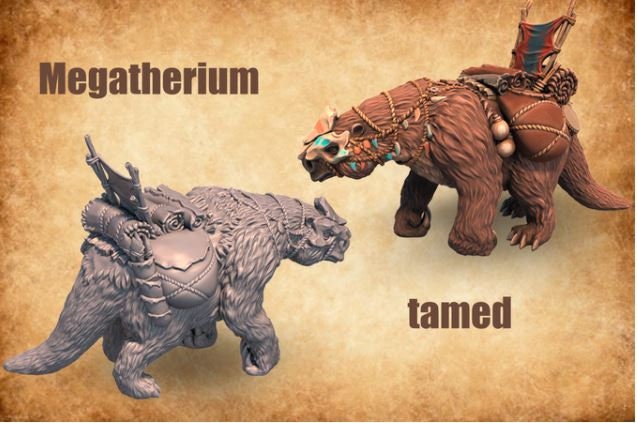 Prehistoric Megatherium- ideal for Dungeons and Dragons and other Tabletop RPGs/ Wargaming