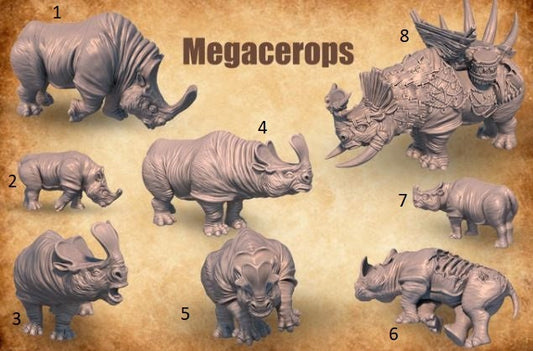 Prehistoric Megacerops- ideal for Dungeons and Dragons and other Tabletop RPGs/ Wargaming